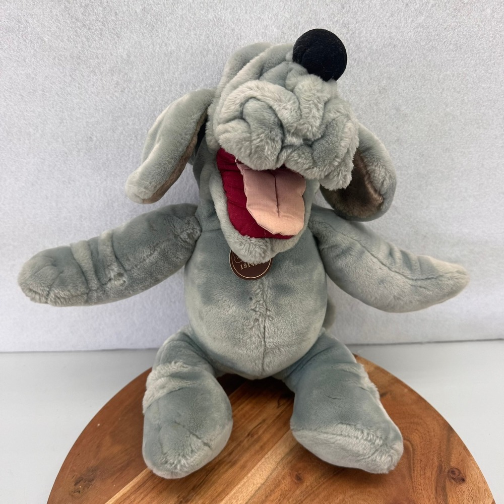 Ganz Wrinkles Plush‎ Dog Puppy Stuffed Animal Toy Blue Eyes Vintage 1981 Works!
